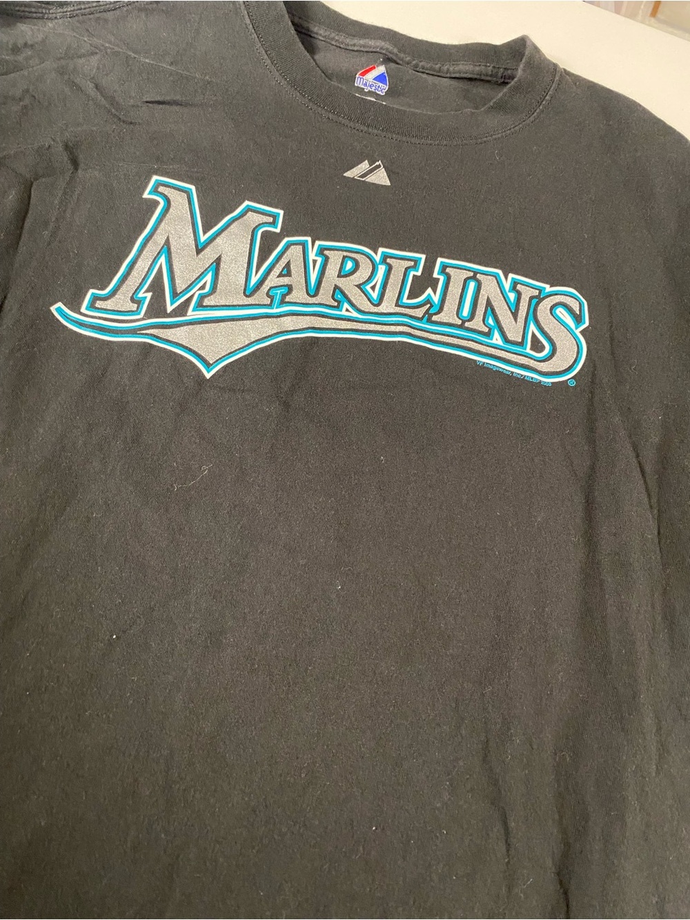 Majestic Florida Marlins Black Tee - no tags never worn